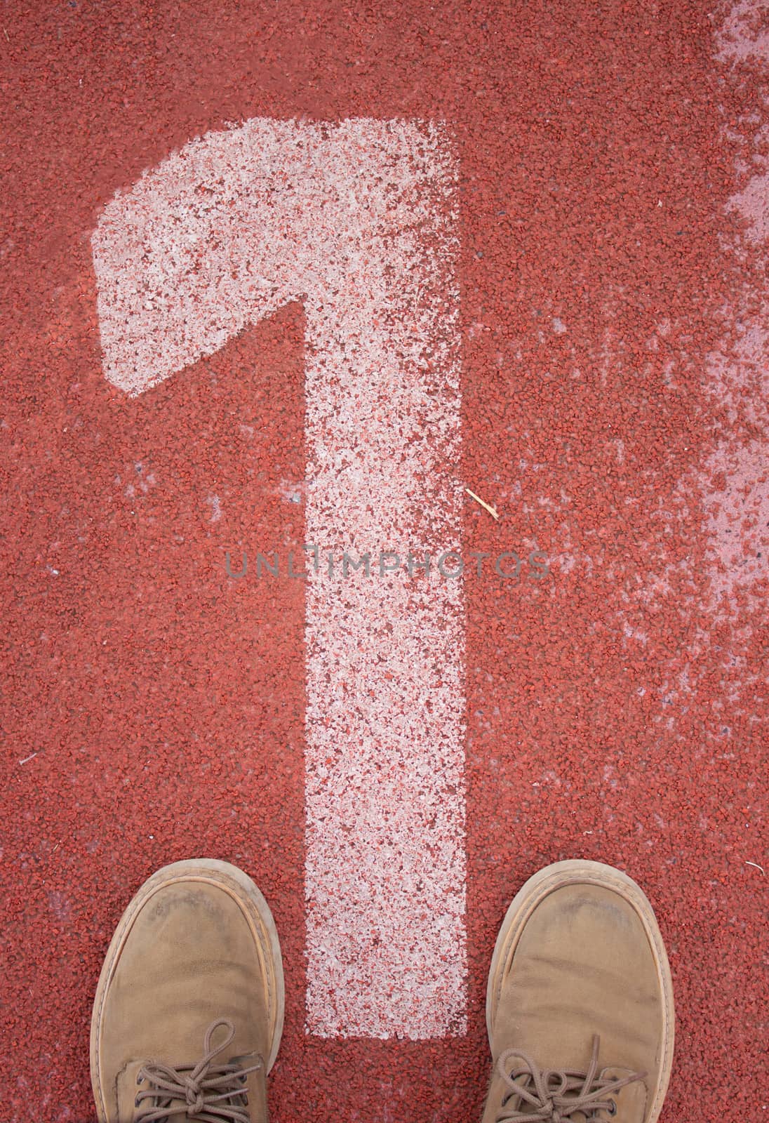 Standing on track No. 1 football field.