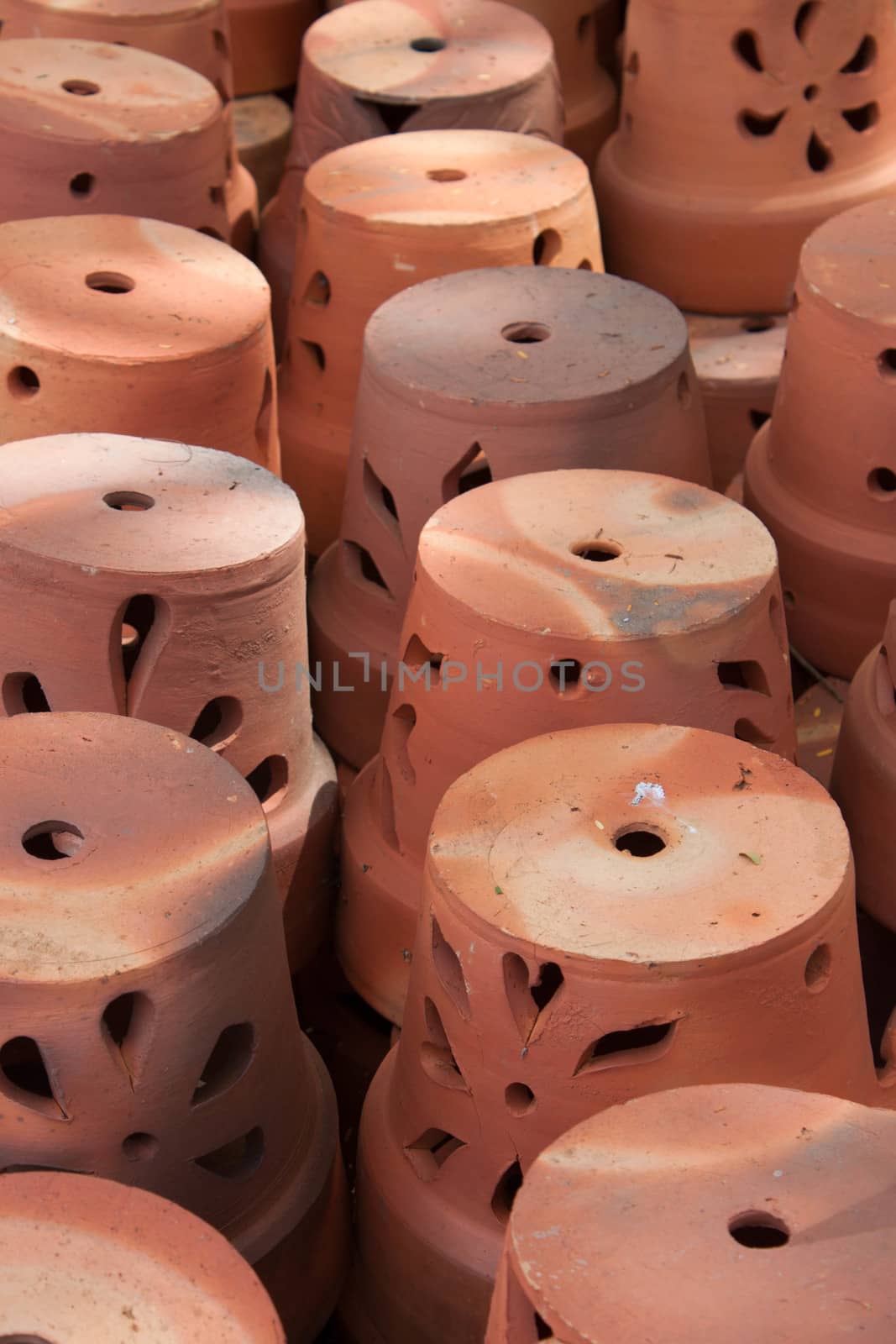 Ceramic pots with designs from Thailand.