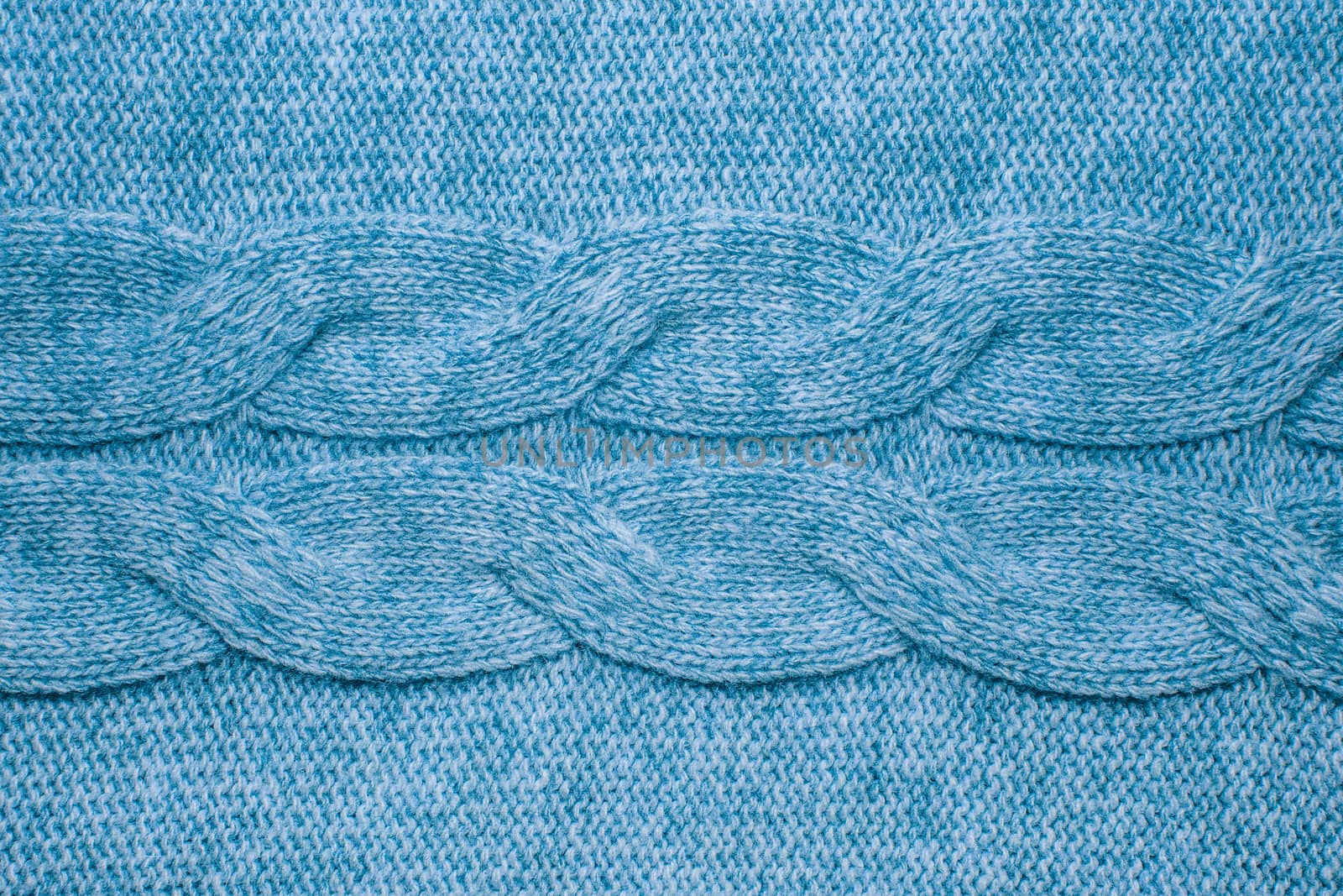 Wool sweater texture close up. Knitted jersey background with a relief pattern. Braids in machine knitting pattern