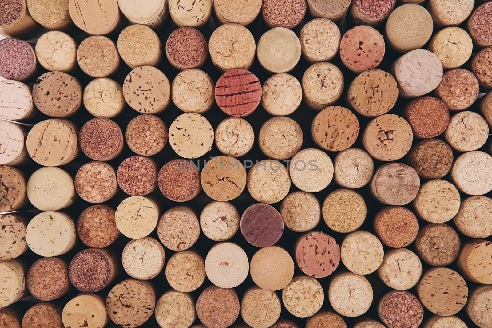 Wine cork background. Background of Various Used Wine Corks close up. Stacked cork