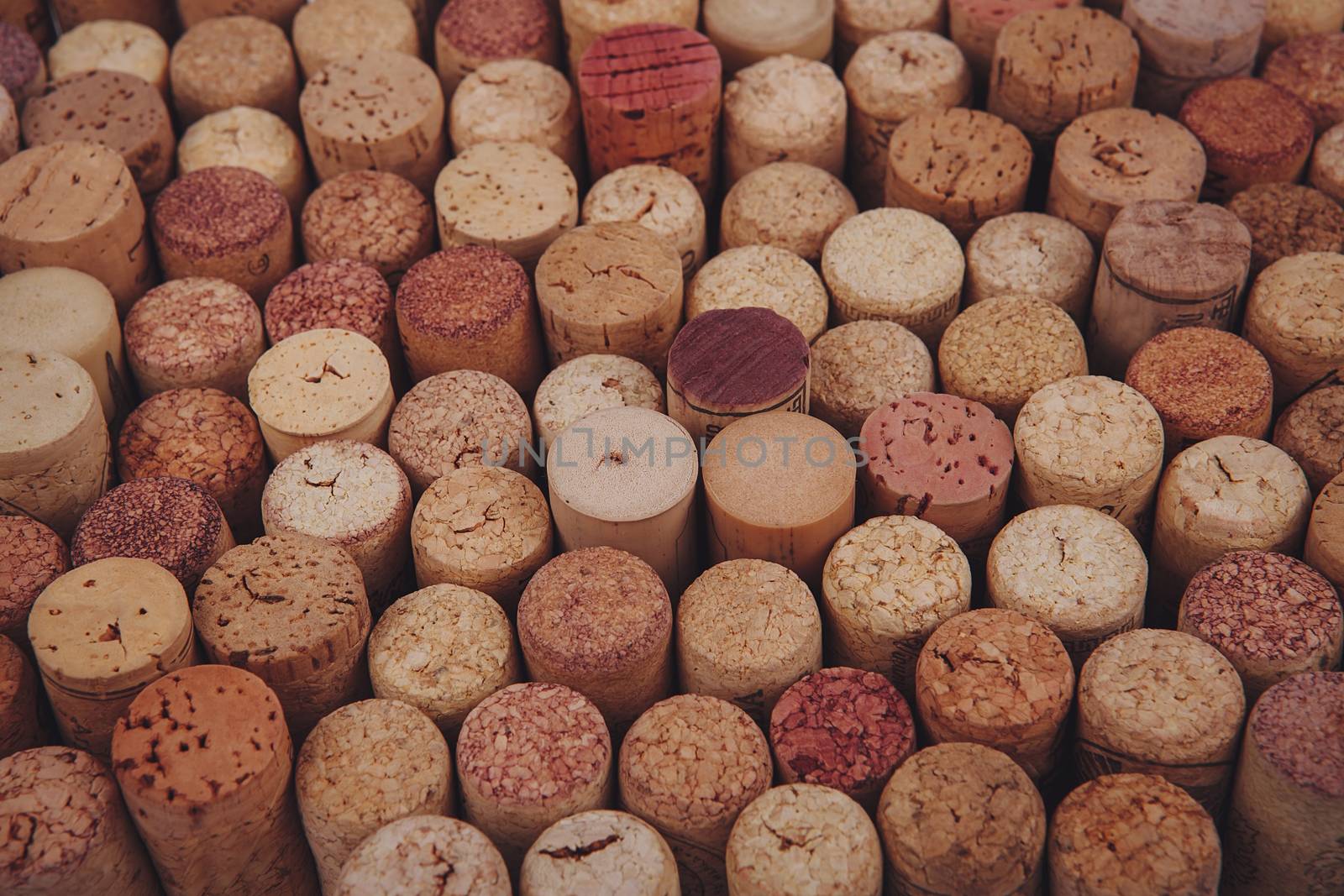 wine corks background. background texture with different wine corks