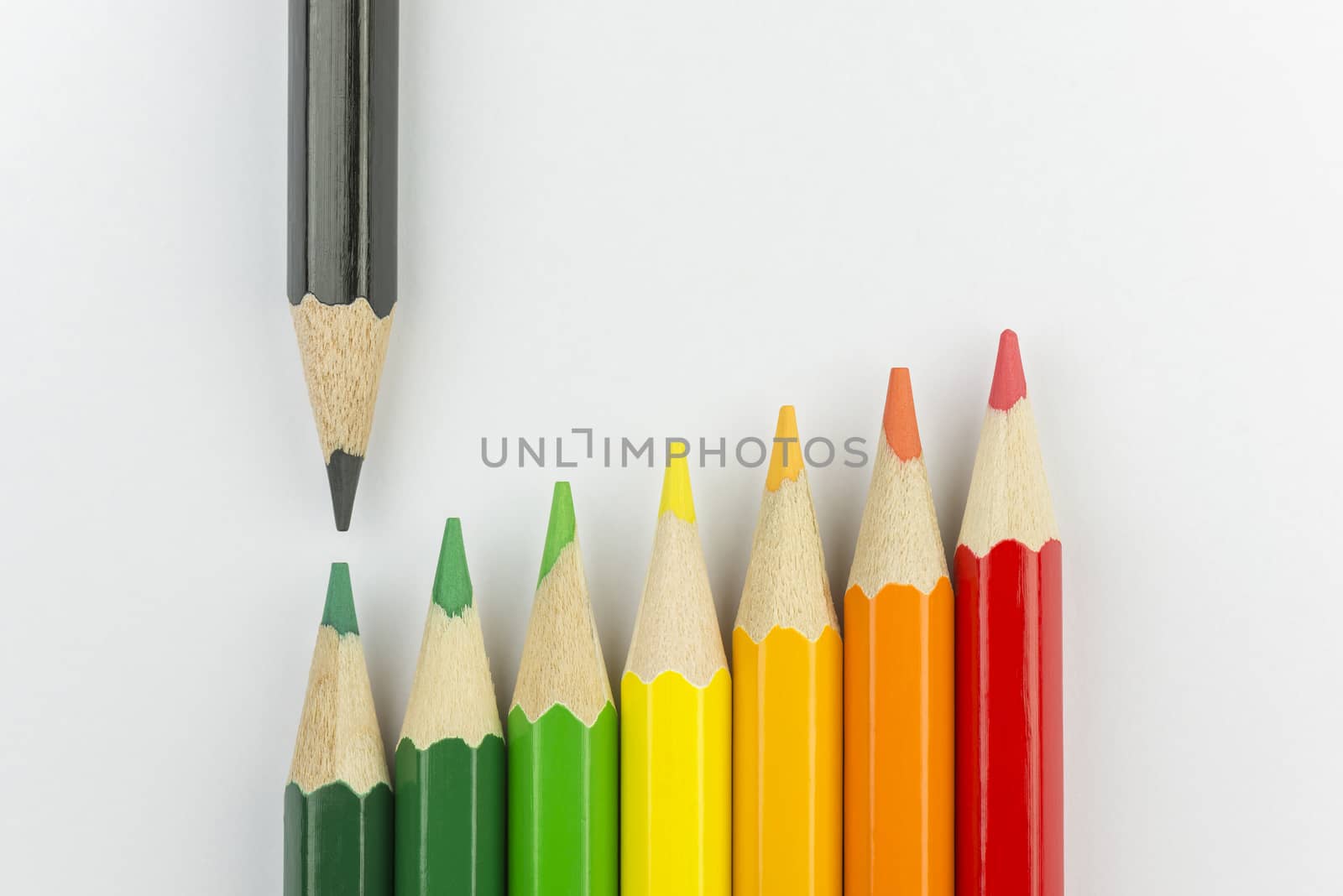 Conceptual crayons as energy label colors by Tofotografie