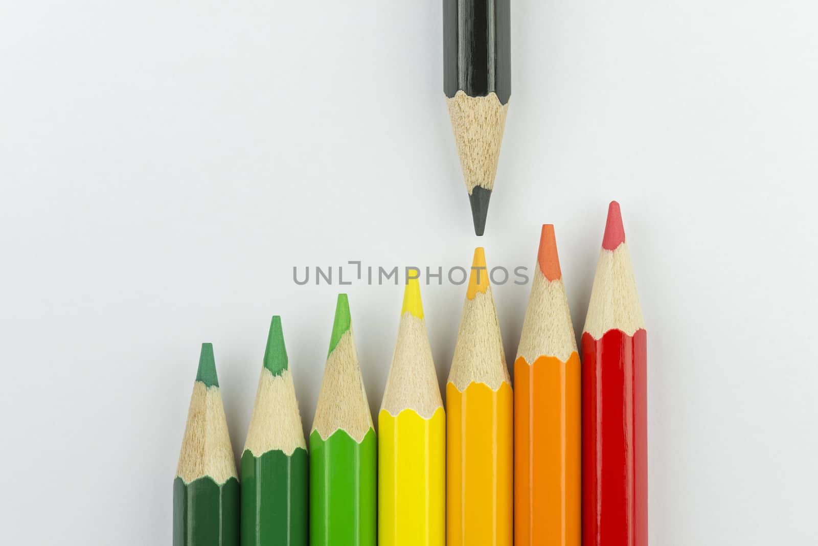 Conceptual crayons as energy label colors by Tofotografie