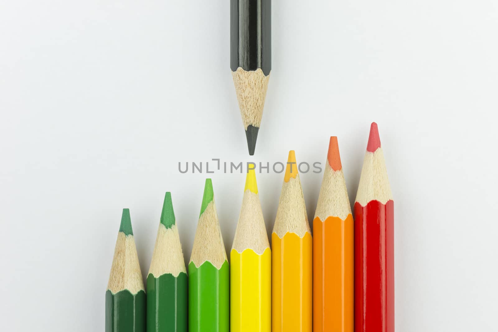 Conceptual crayons as energy label colors by Tofotografie