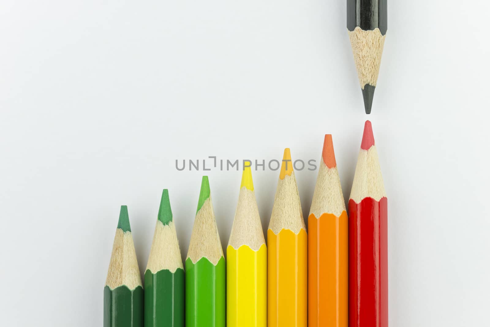 Conceptual crayons as energy label colors by Tofotografie