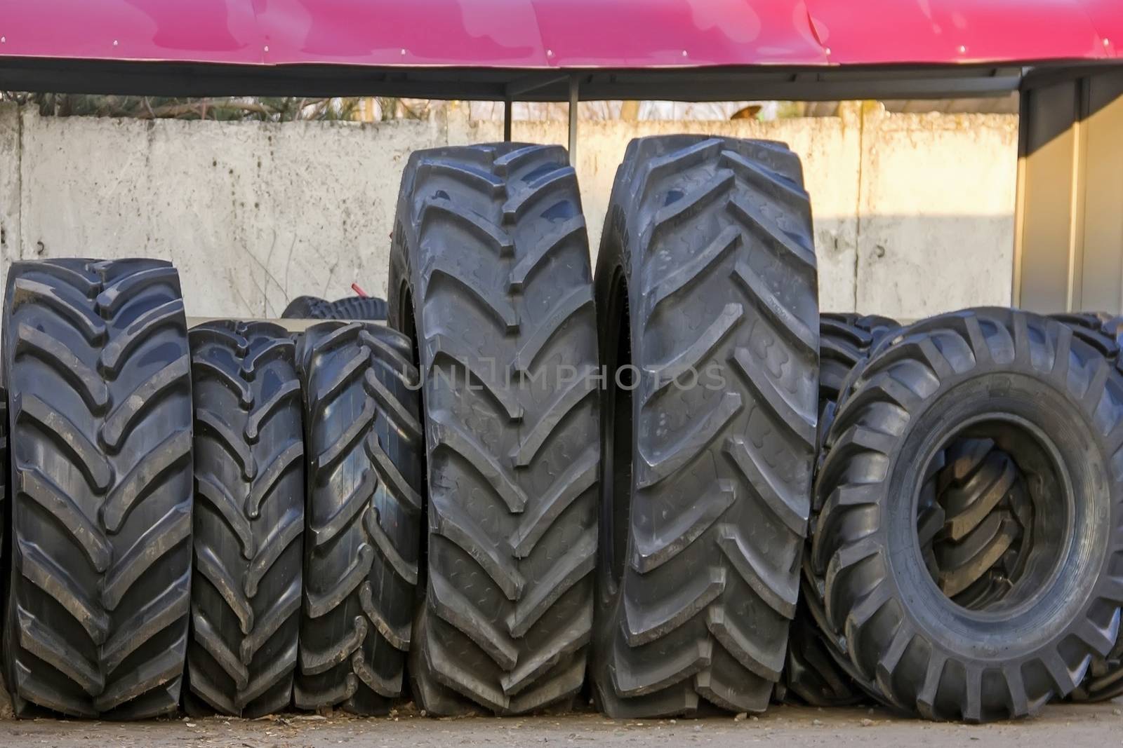 wheel harvester, Big tractor wheel by KoliadzynskaIryna