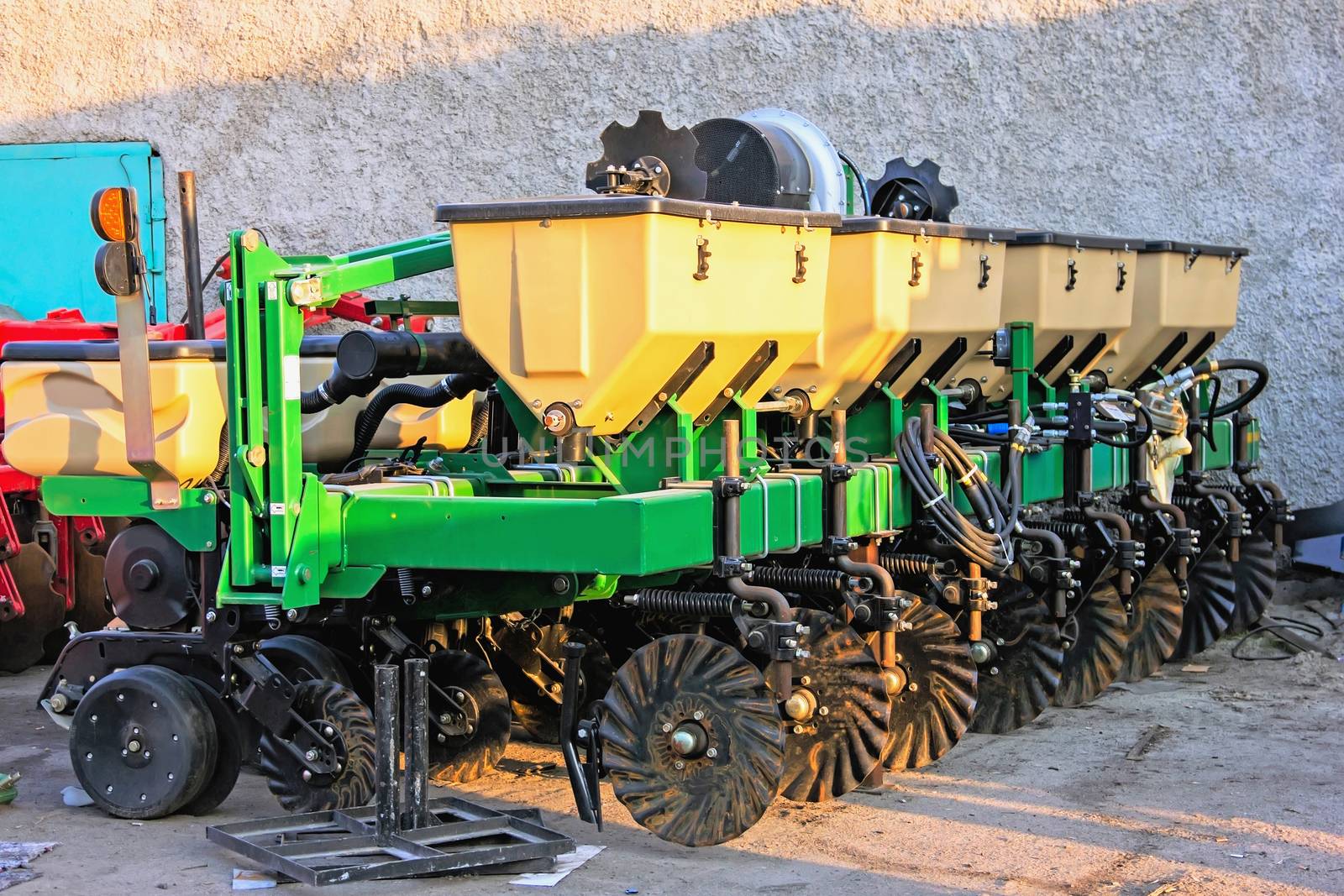 Details of agricultural machinery, seeder grain harvester assembly, repair and sale of agro machinery