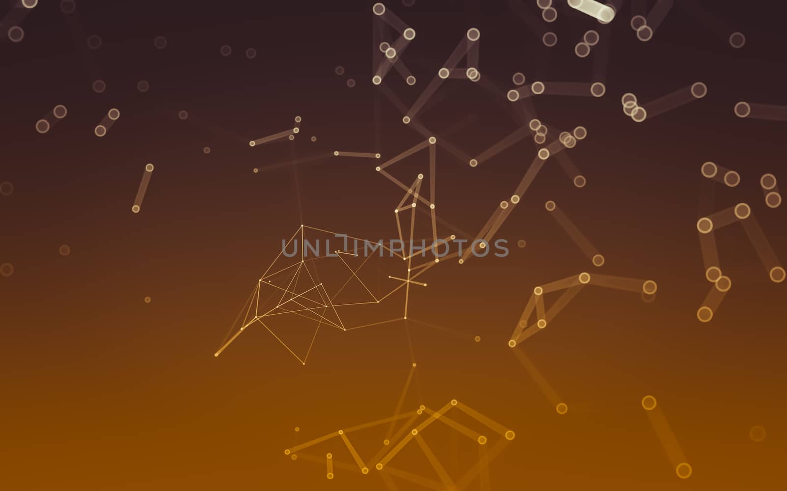 Abstract polygonal space low poly dark background with connecting dots and lines. Connection structure. 3d rendering