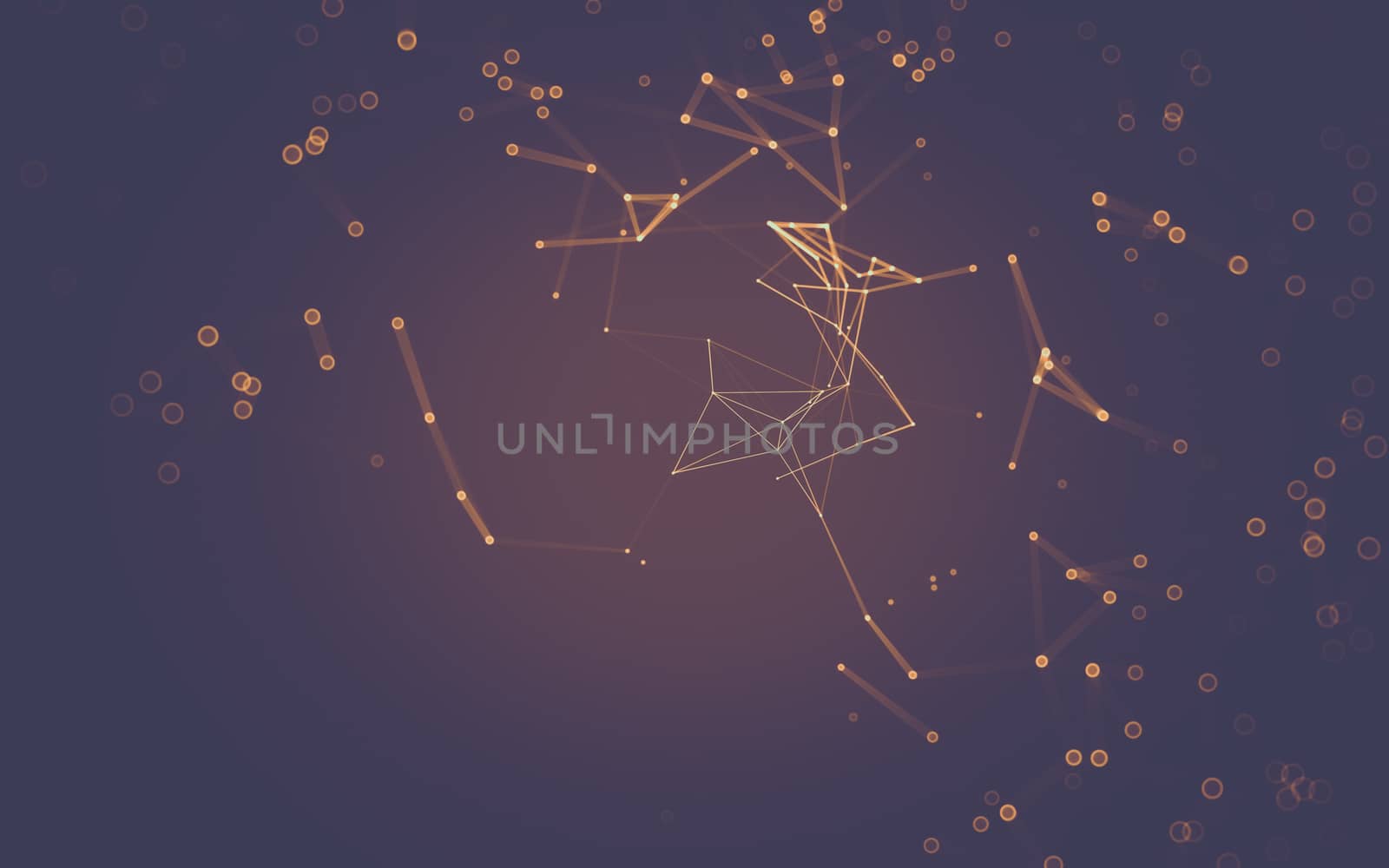 Abstract polygonal space low poly dark background with connecting dots and lines. Connection structure. 3d rendering