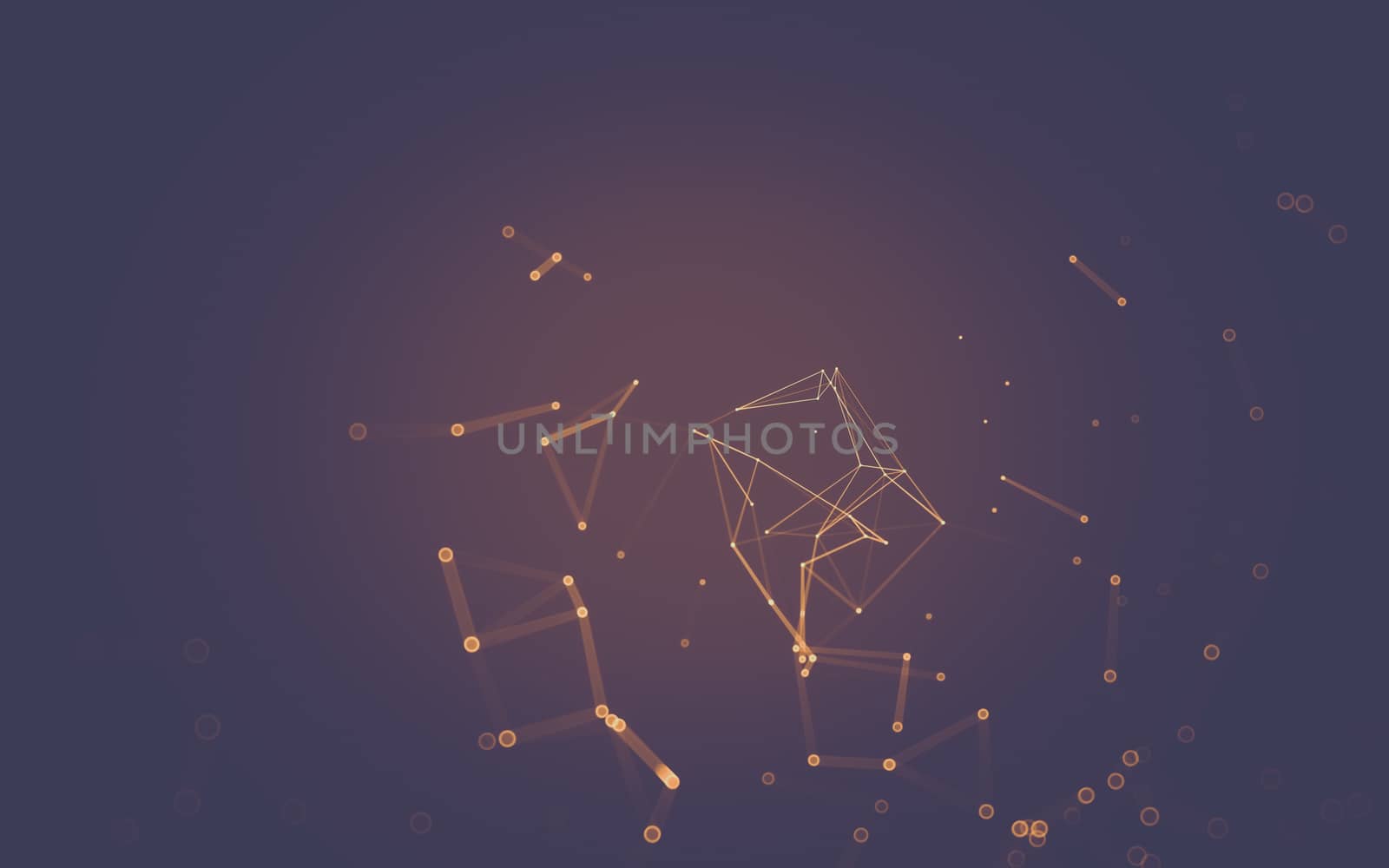 Abstract polygonal space low poly dark background with connecting dots and lines. Connection structure. 3d rendering