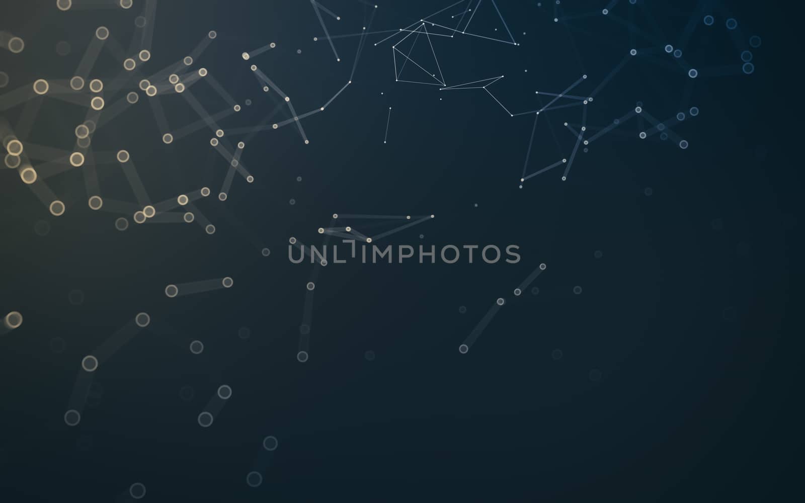 Abstract polygonal space low poly dark background with connecting dots and lines. Connection structure. 3d rendering