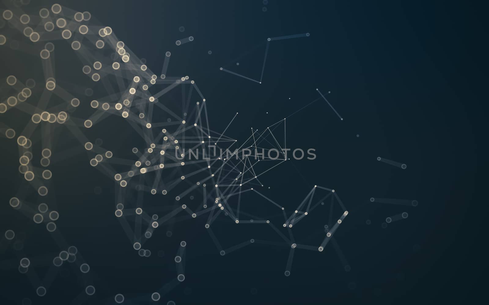 Abstract polygonal space low poly dark background with connecting dots and lines. Connection structure. 3d rendering