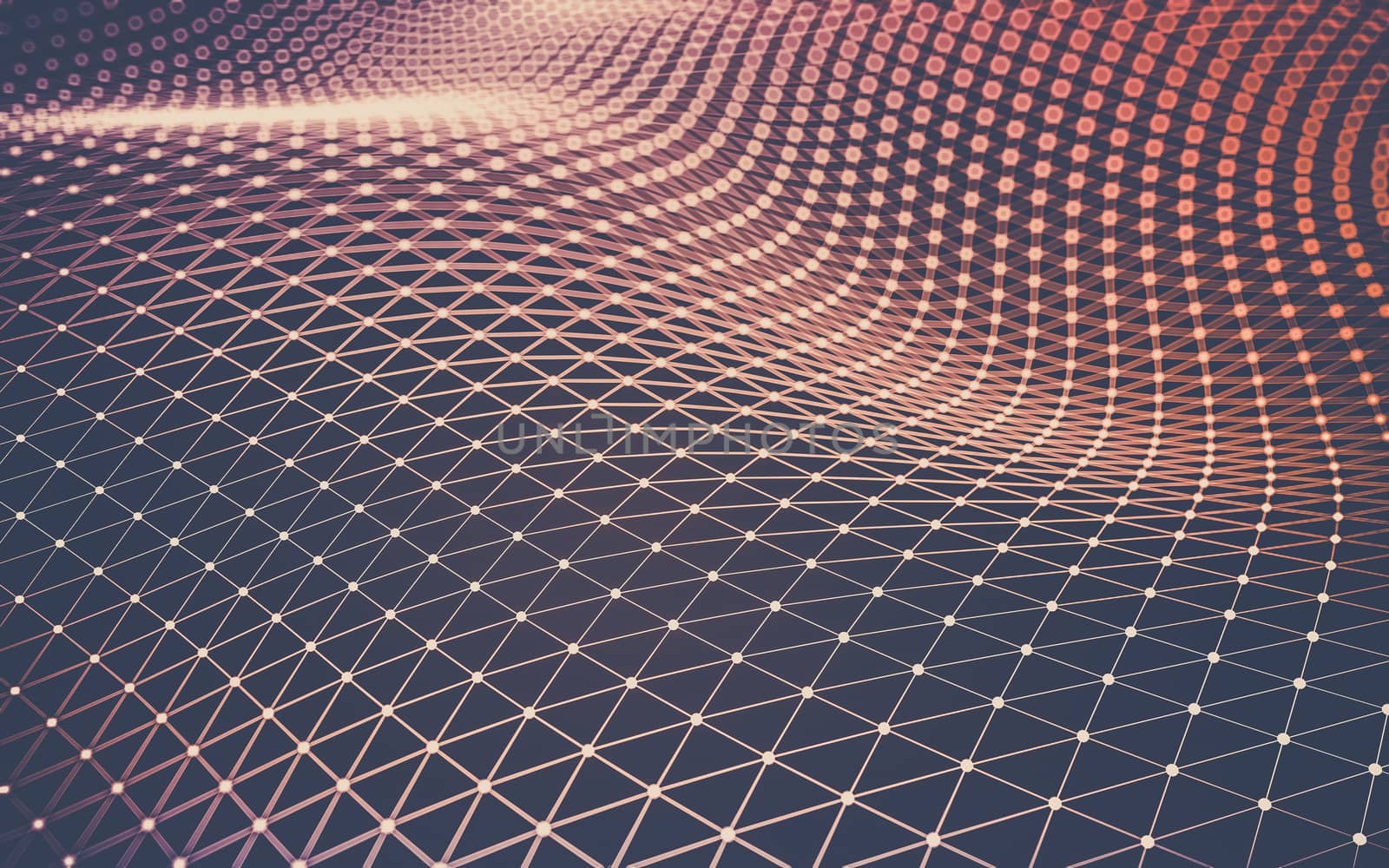 Abstract polygonal space low poly dark background with connecting dots and lines. Connection structure. 3d rendering