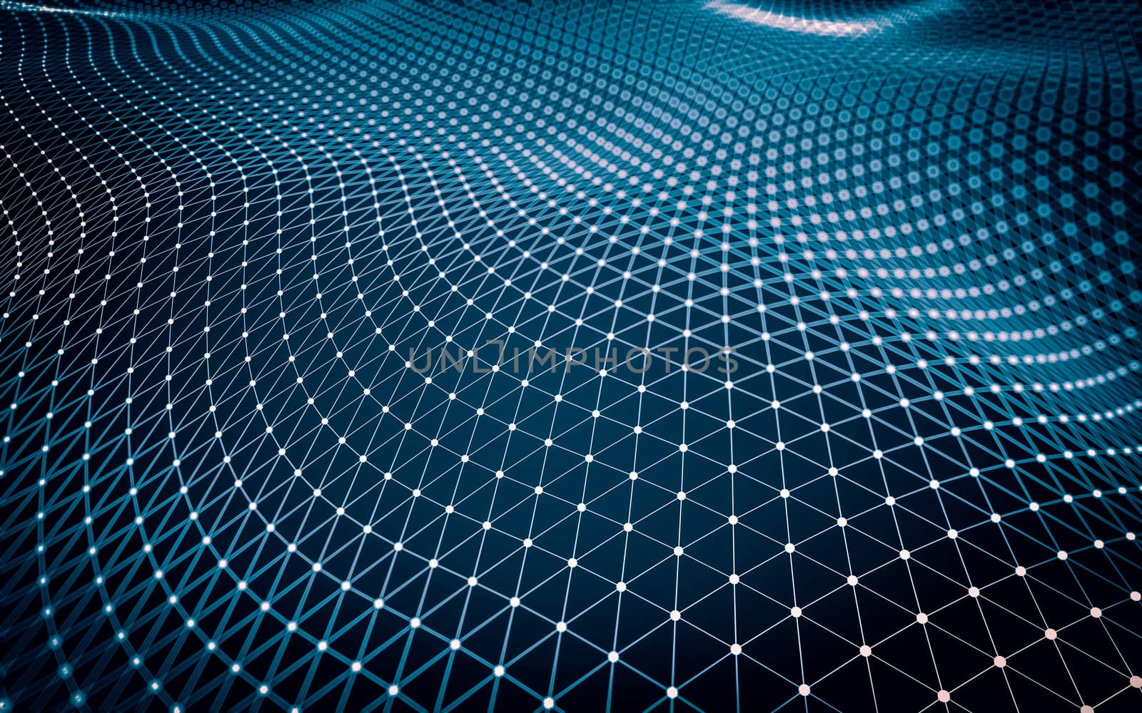 Abstract polygonal space low poly dark background with connecting dots and lines. Connection structure. 3d rendering