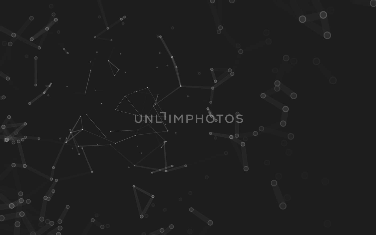 Abstract polygonal space low poly dark background with connecting dots and lines. Connection structure. 3d rendering