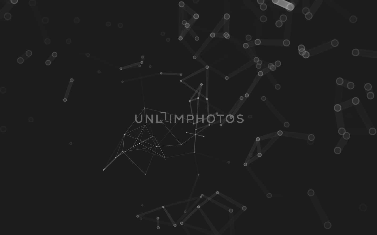 Abstract polygonal space low poly dark background, 3d rendering by teerawit