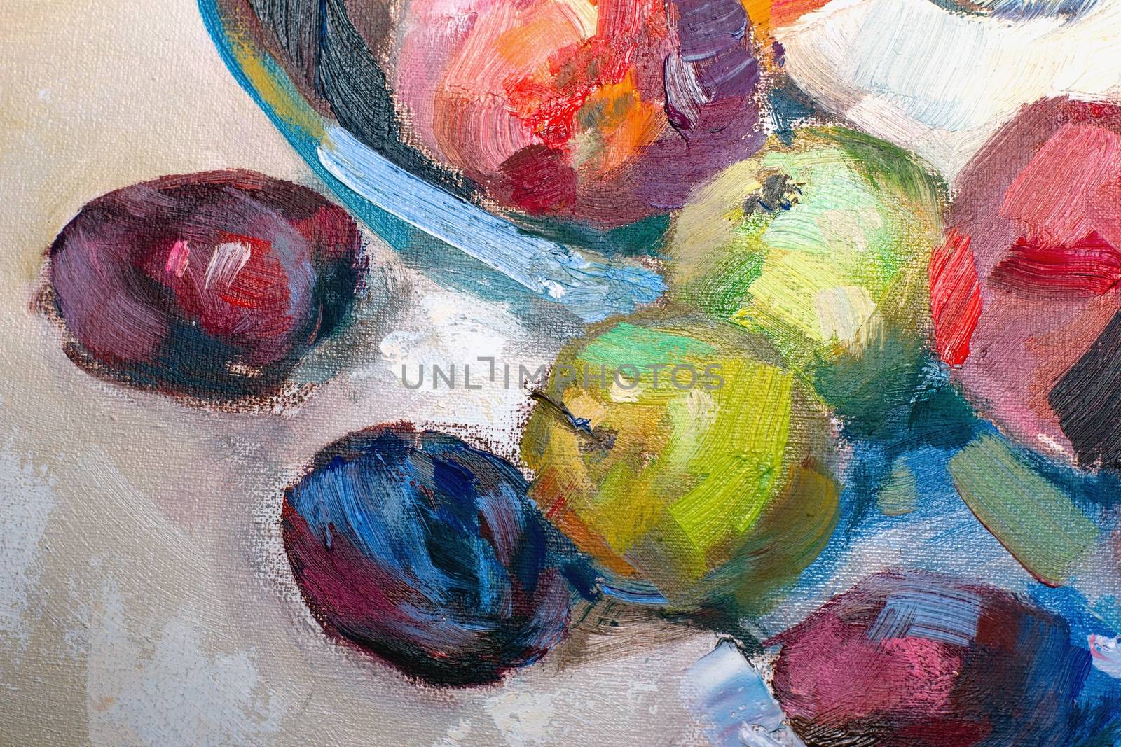 Texture painting oil painting on canvas, abstract oil still life by KoliadzynskaIryna