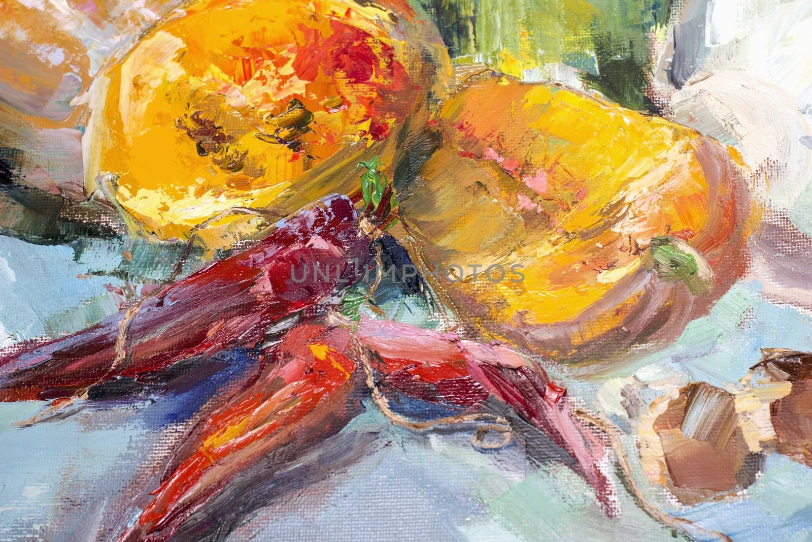 Texture painting oil painting on canvas, abstract oil still life, fine art impressionism, painted color image for wallpaper and backgrounds, the artist painting pattern flowers and fruits and vegetables