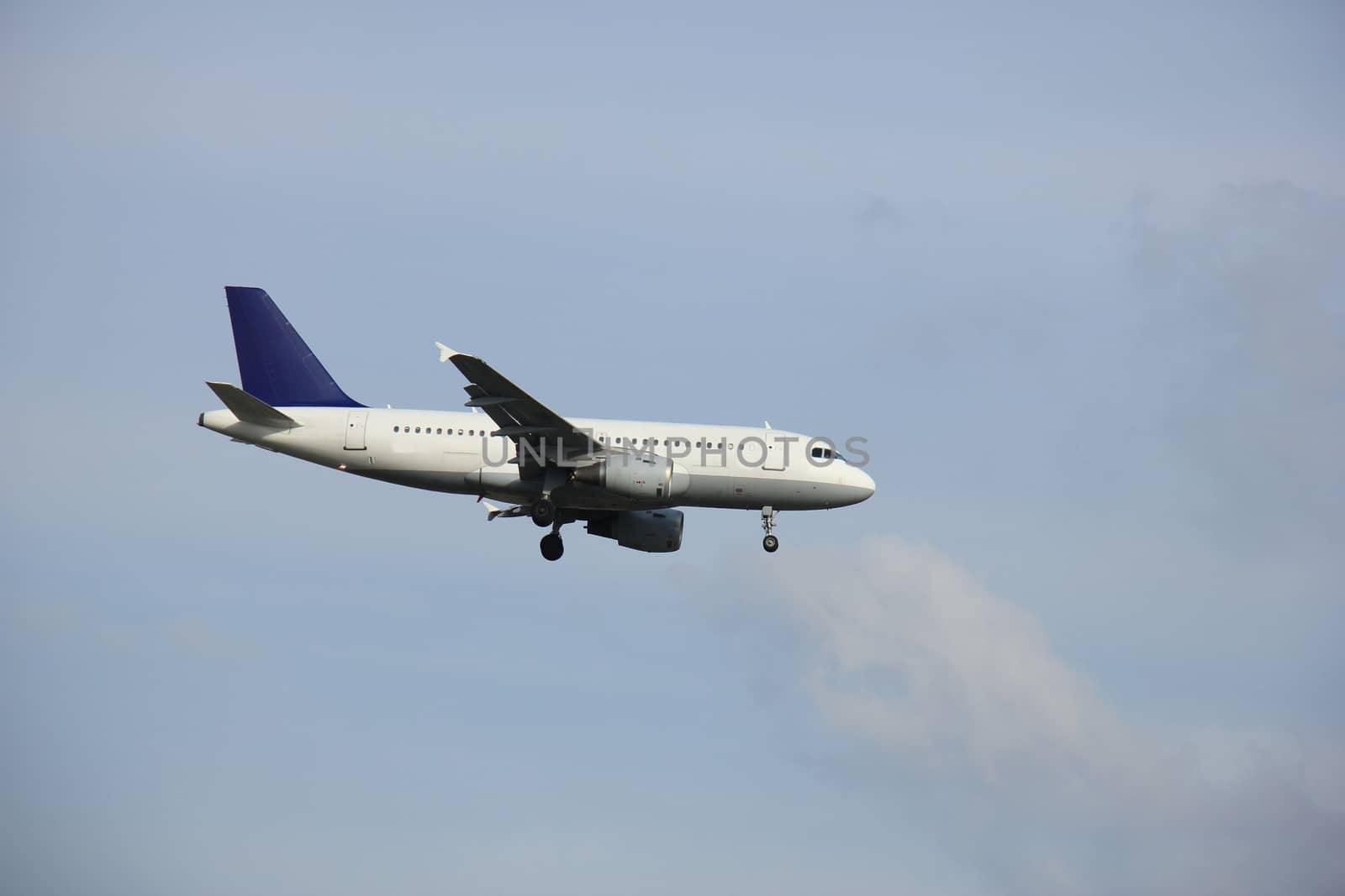 Commercial airplane approaching the runway