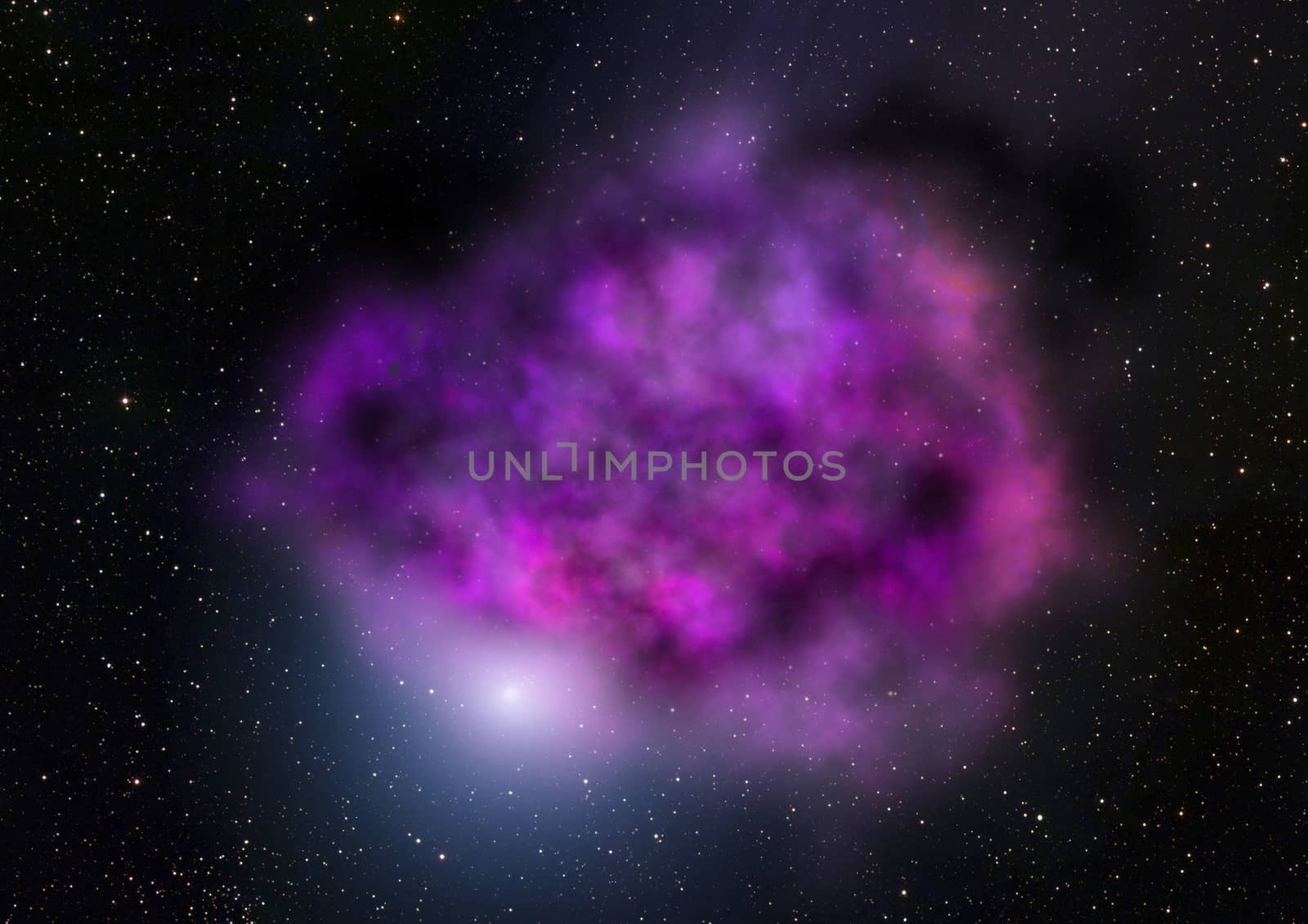 Far being shone nebula and star field against space. "Elements of this image furnished by NASA".