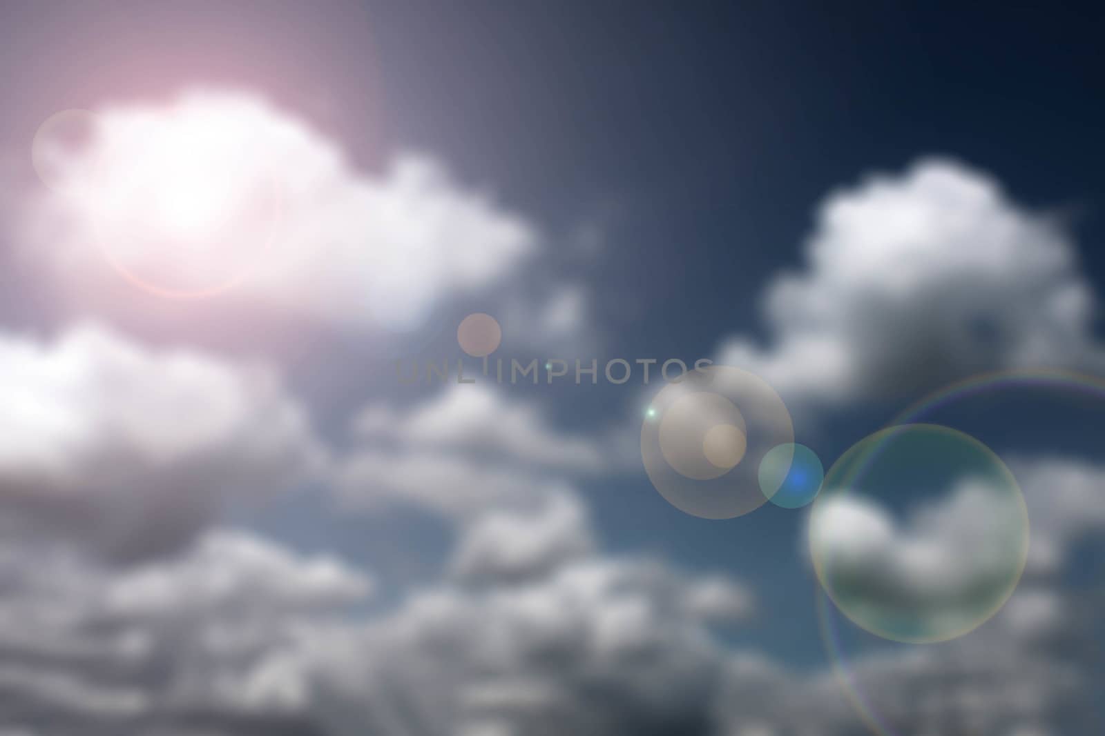 Lens flare background sky