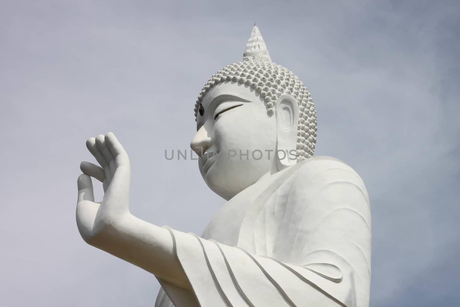 Big white Buddha art thailand