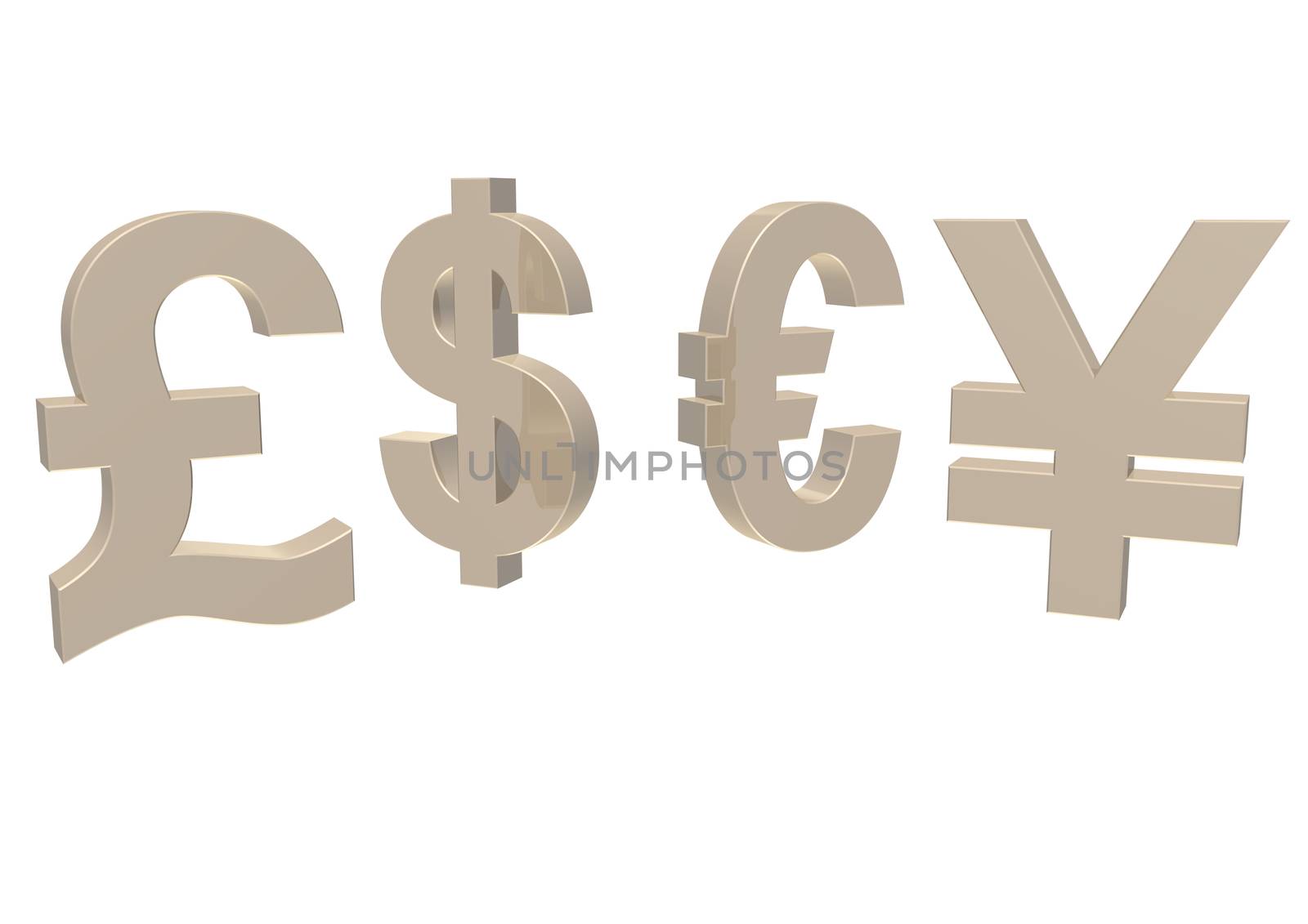 International economy currency units: pound, euro, dollar, yen