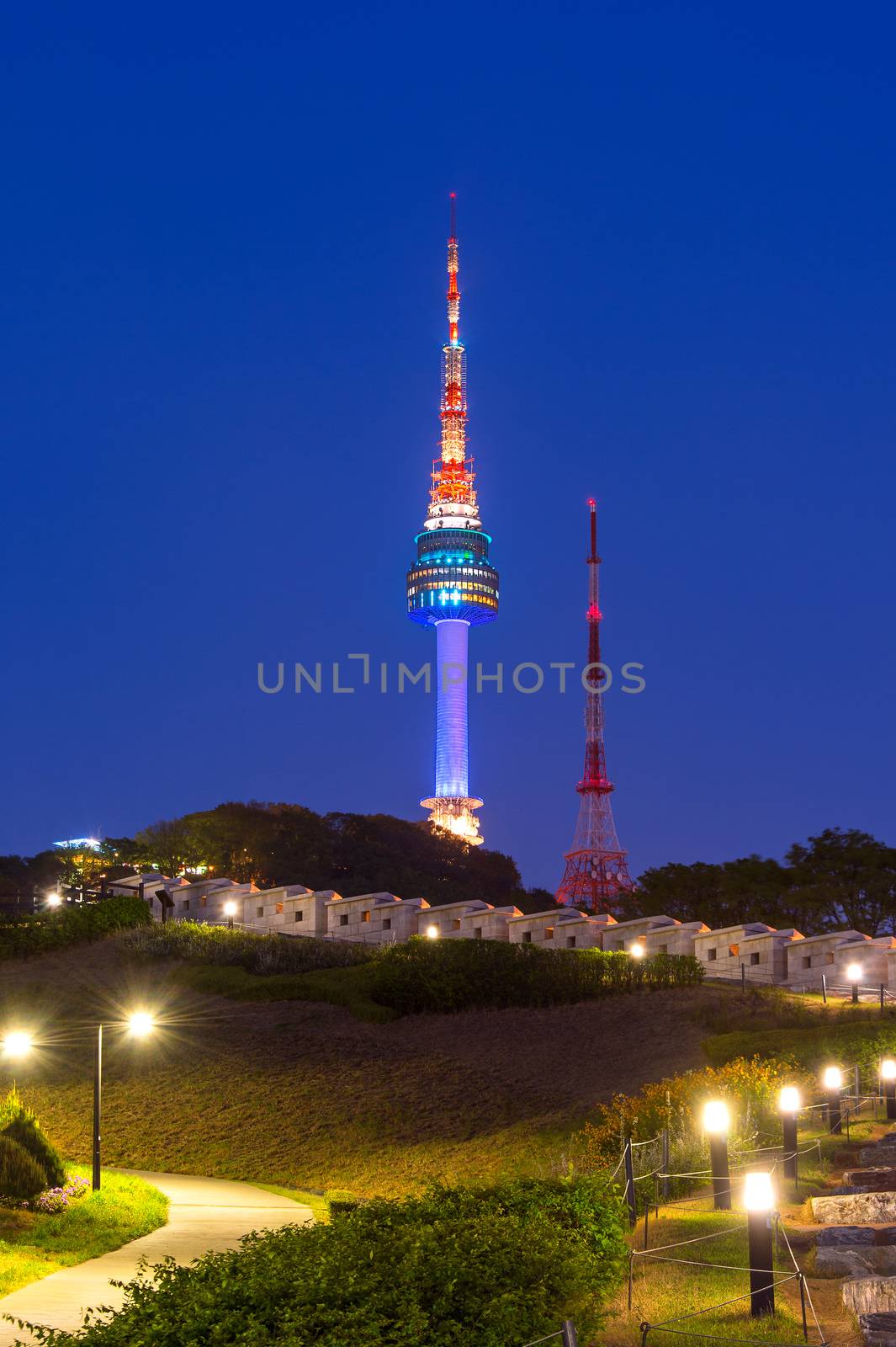 N Seoul Tower Located on Namsan Mountain in central Seoul,South Korea. by gutarphotoghaphy