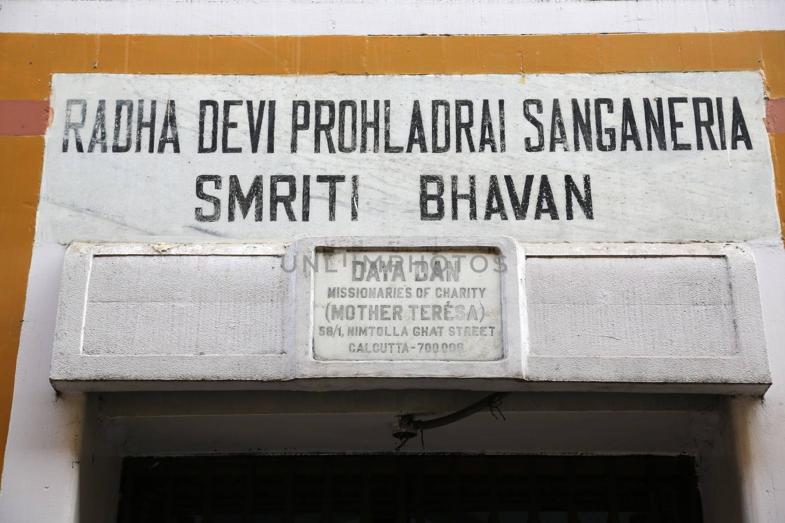The inscription at the entrance to to Daya Dan, one of the houses established by Mother Teresa and run by the Missionaries of Charity in Kolkata, India on February 08, 2014