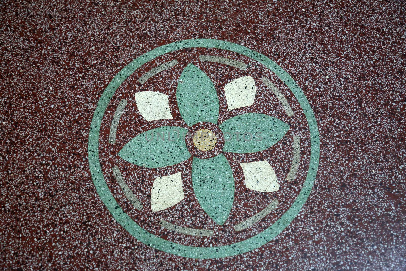 Decorative floor in Daya Dan, one of the houses established by Mother Teresa and run by the Missionaries of Charity, Kolkata, West Bengal, India on February 08, 2014.