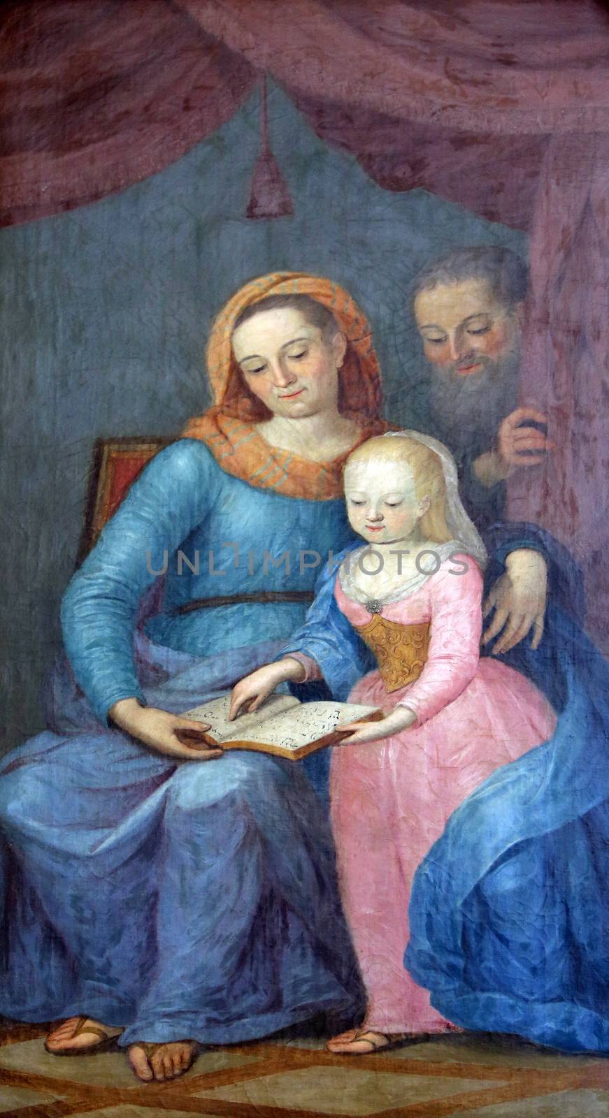 Blessed Virgin Mary with her parents St. Anne and St. Joachim by atlas