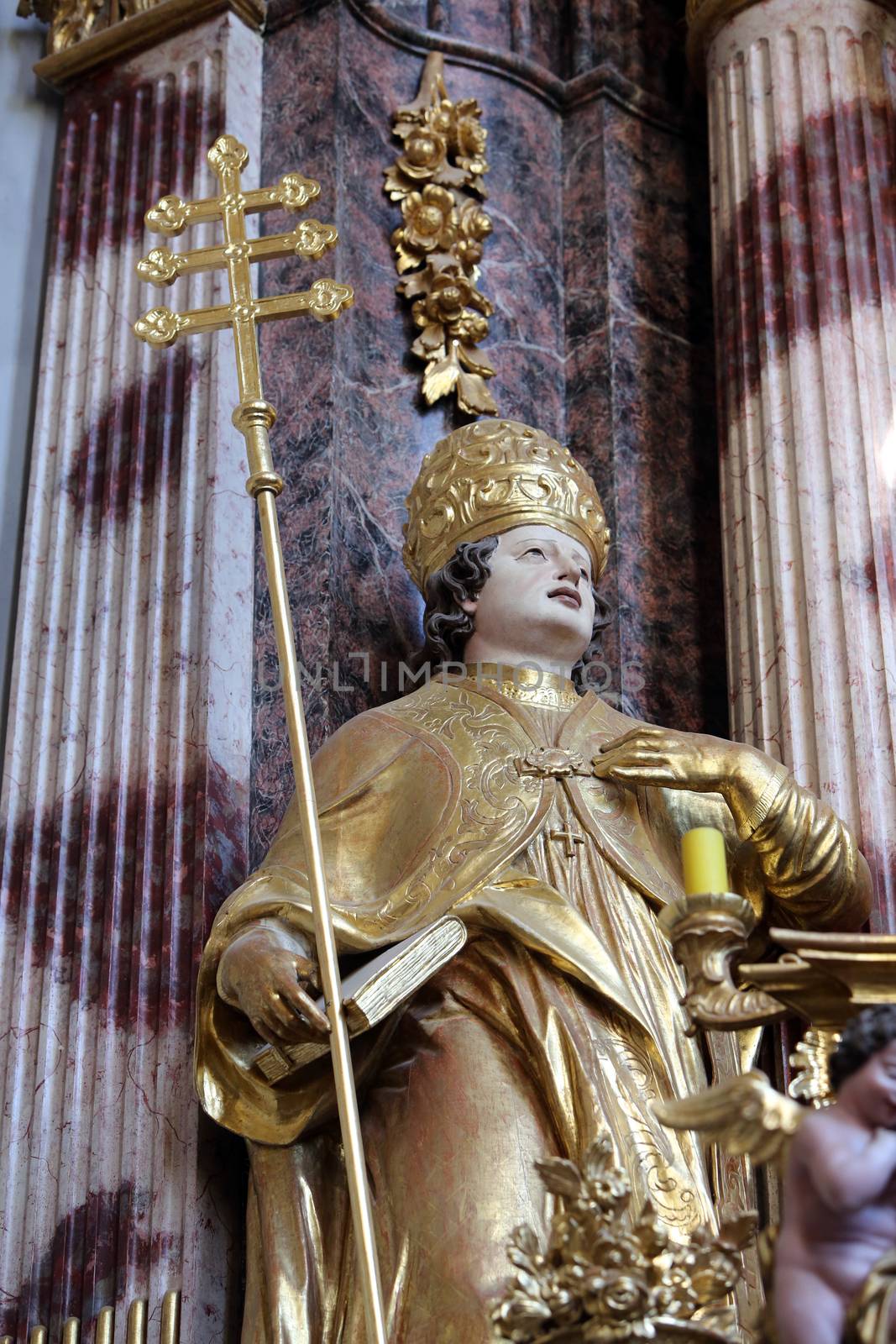 Saint Albert the Great on the main altar of Holy Cross, parish Church of the Immaculate Conception of the Virgin Mary in Lepoglava, Croatia