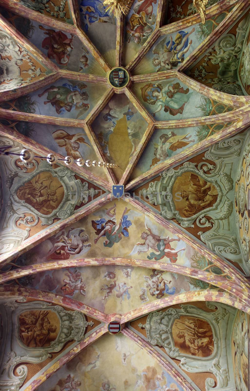 Fresco painting on the ceiling of the parish Church of the Immaculate Conception of the Virgin Mary in Lepoglava, Croatia by atlas