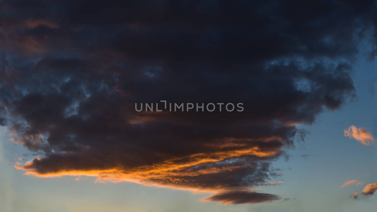 Natural background of  colorful sky during  sunset time. High resolution panorama.