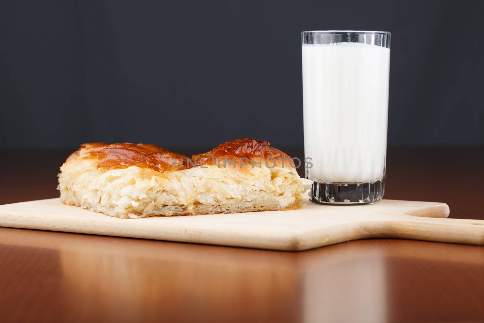 Burek sa sirom (pie with cheese and yogurt) is traditional Balkanian meal