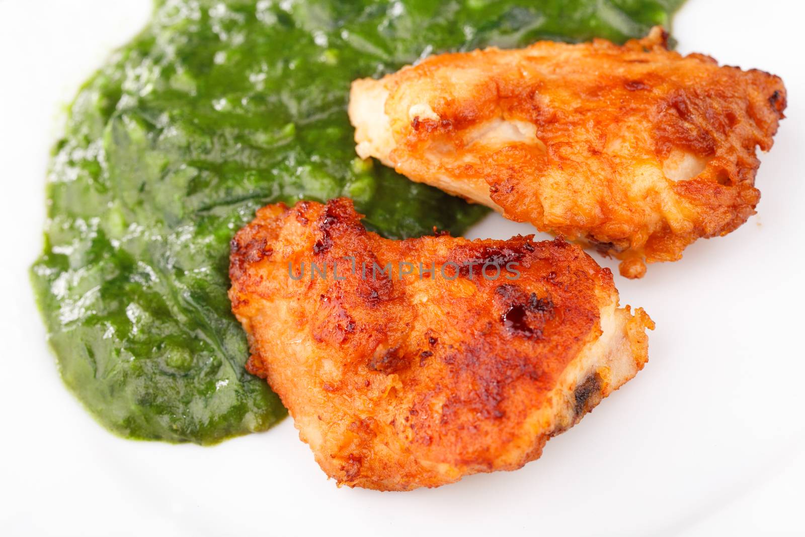 Fried Chicken Strips with spinach by MilanMarkovic78