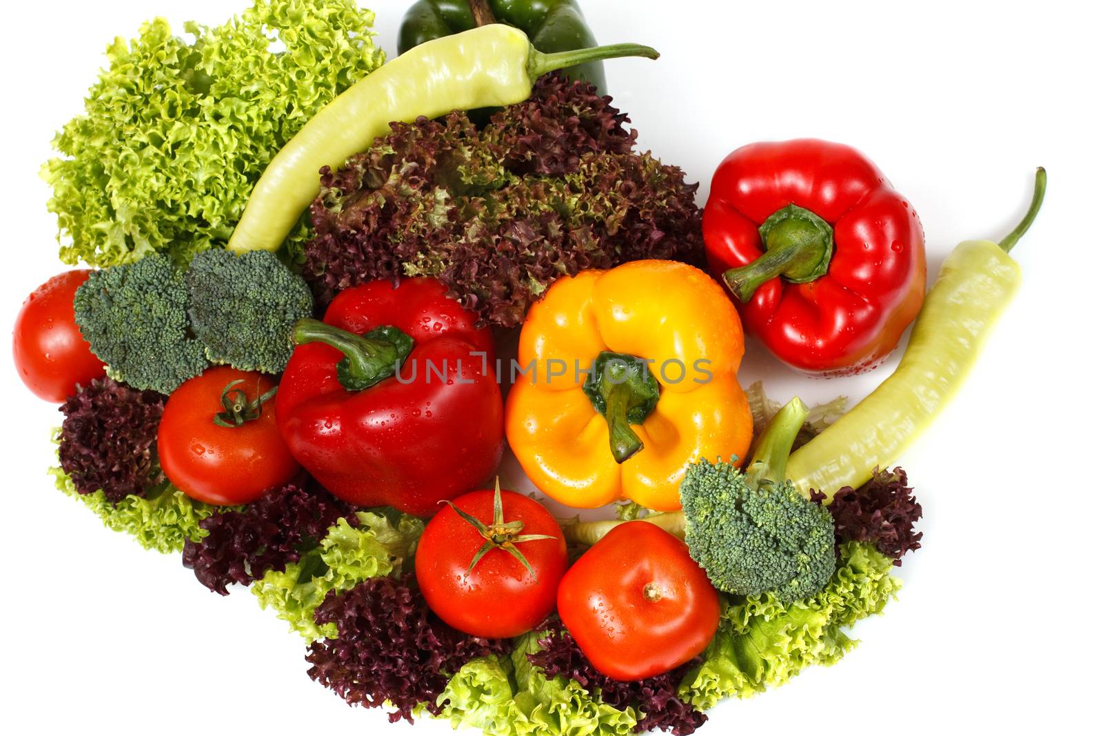 Fresh vegetables, top view