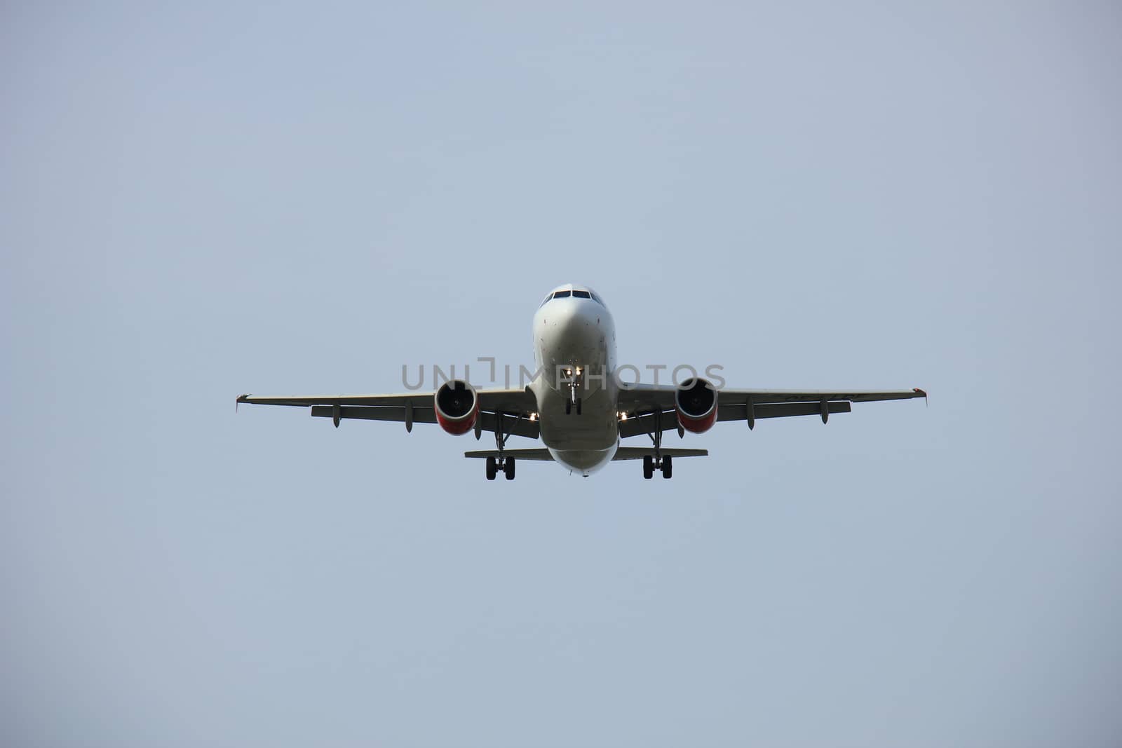 Commercial airplane approaching the runway