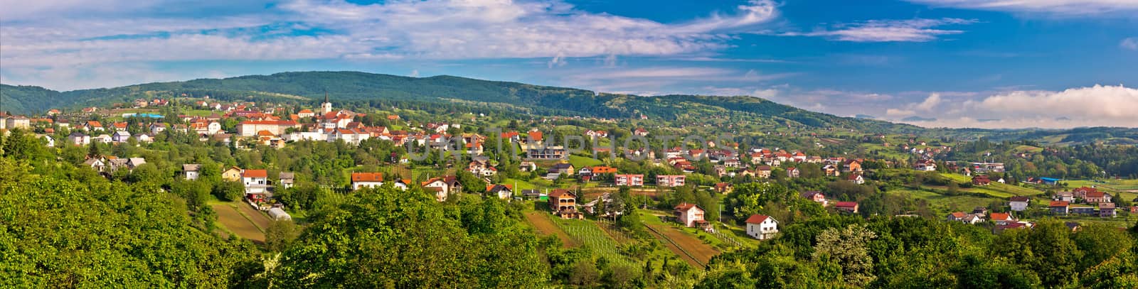 Town of Sveti Ivan Zelina panorama, Prigorje, Croatia