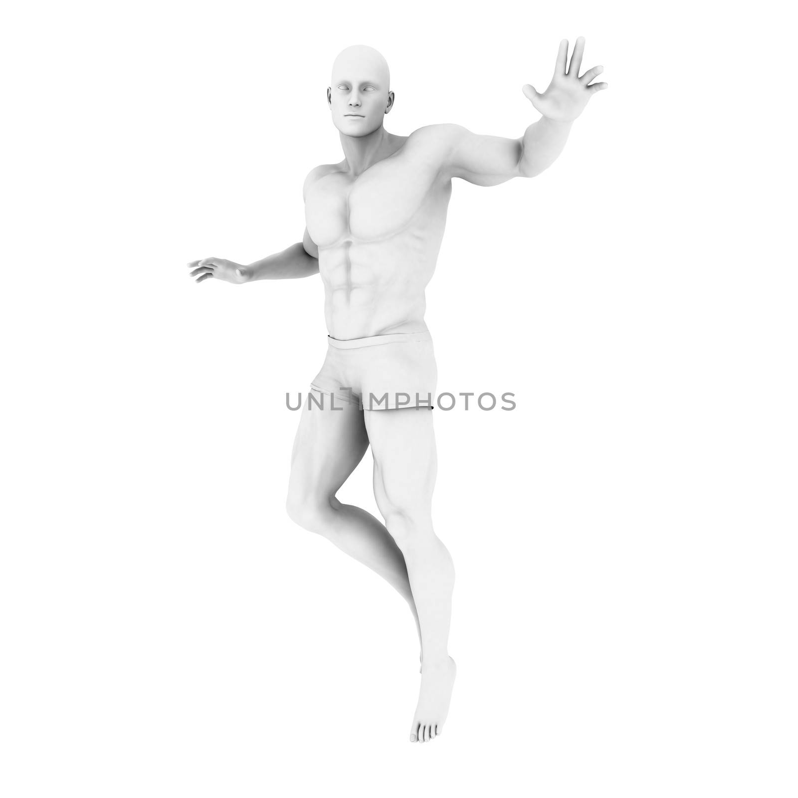 Superhero Pose With a Man in 3d Render Illustration