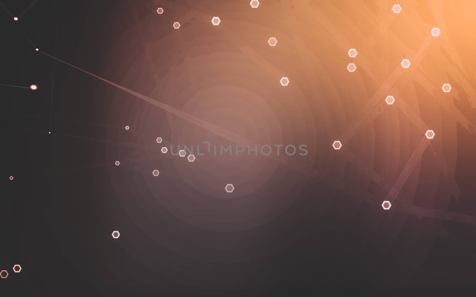 Abstract polygonal space low poly dark background, 3d rendering by teerawit