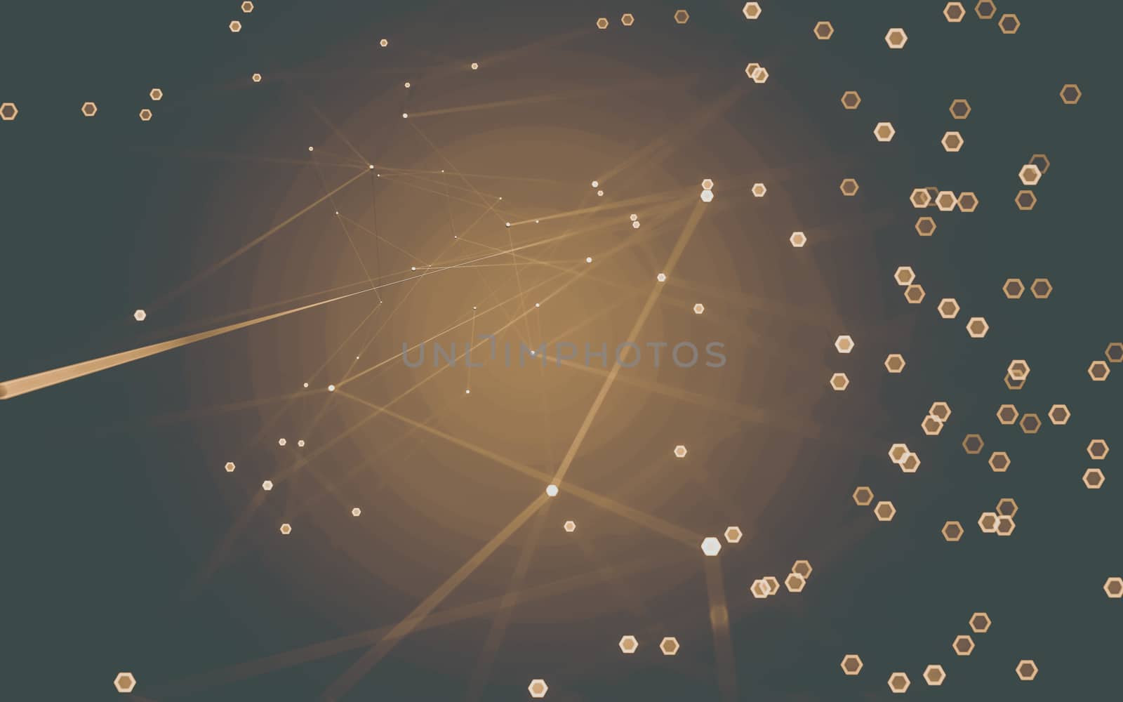 Abstract polygonal space low poly dark background with connecting dots and lines. Connection structure. 3d rendering