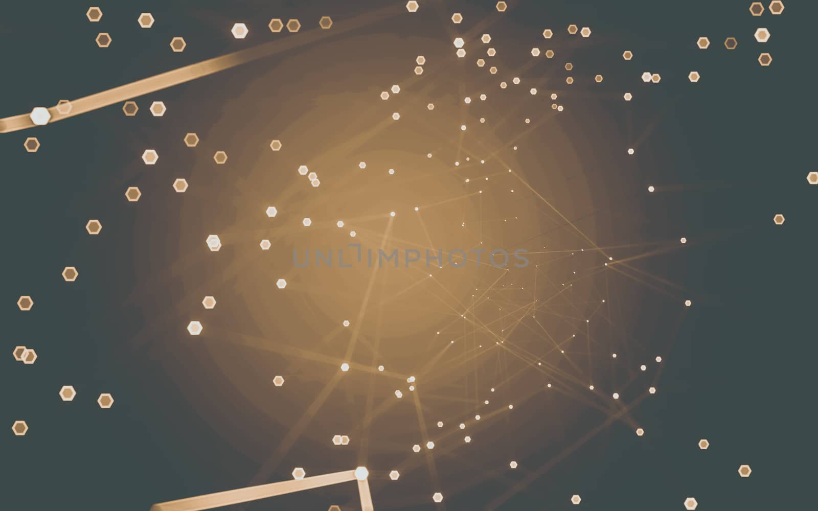 Abstract polygonal space low poly dark background with connecting dots and lines. Connection structure. 3d rendering