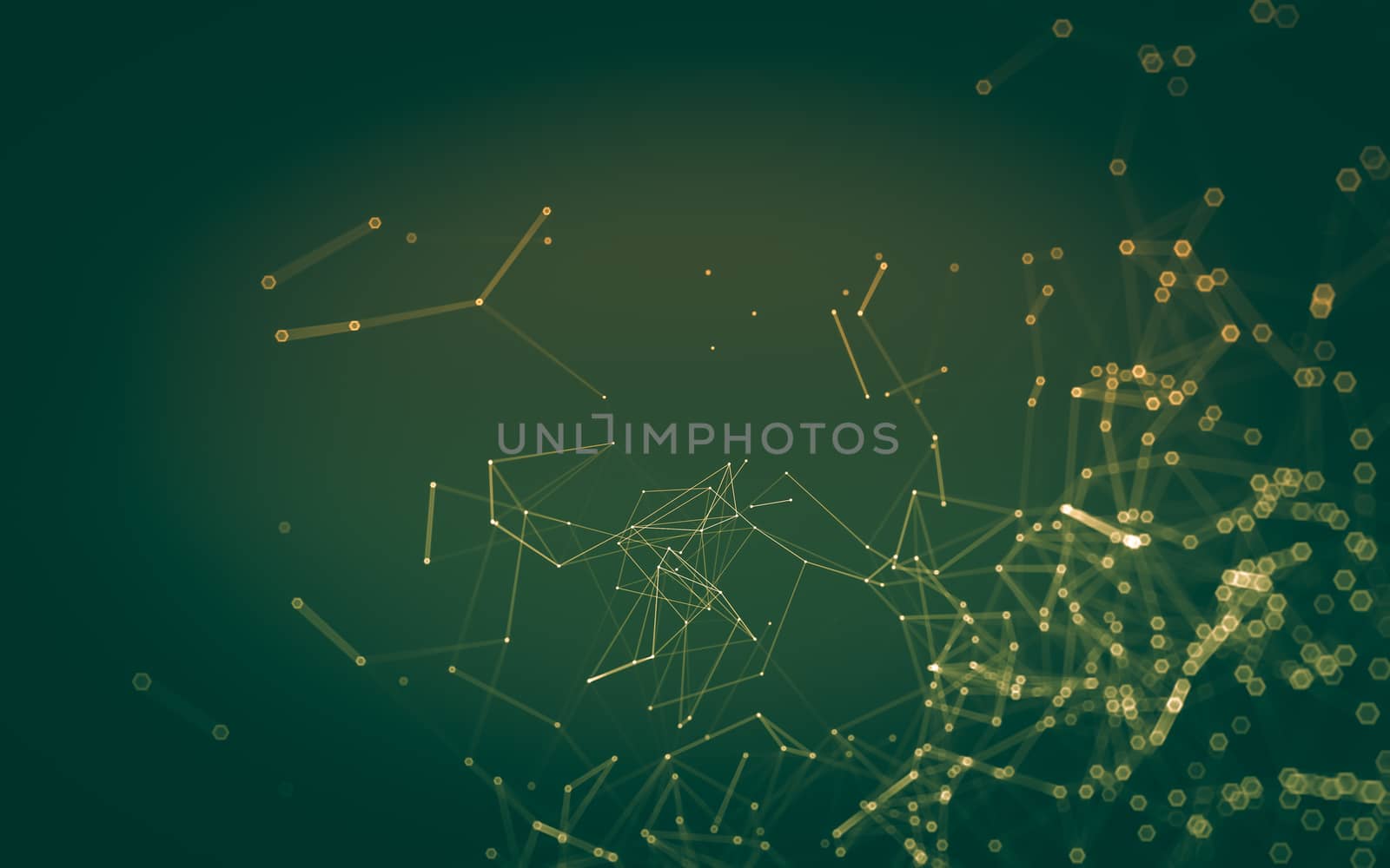 Abstract polygonal space low poly dark background with connecting dots and lines. Connection structure. 3d rendering