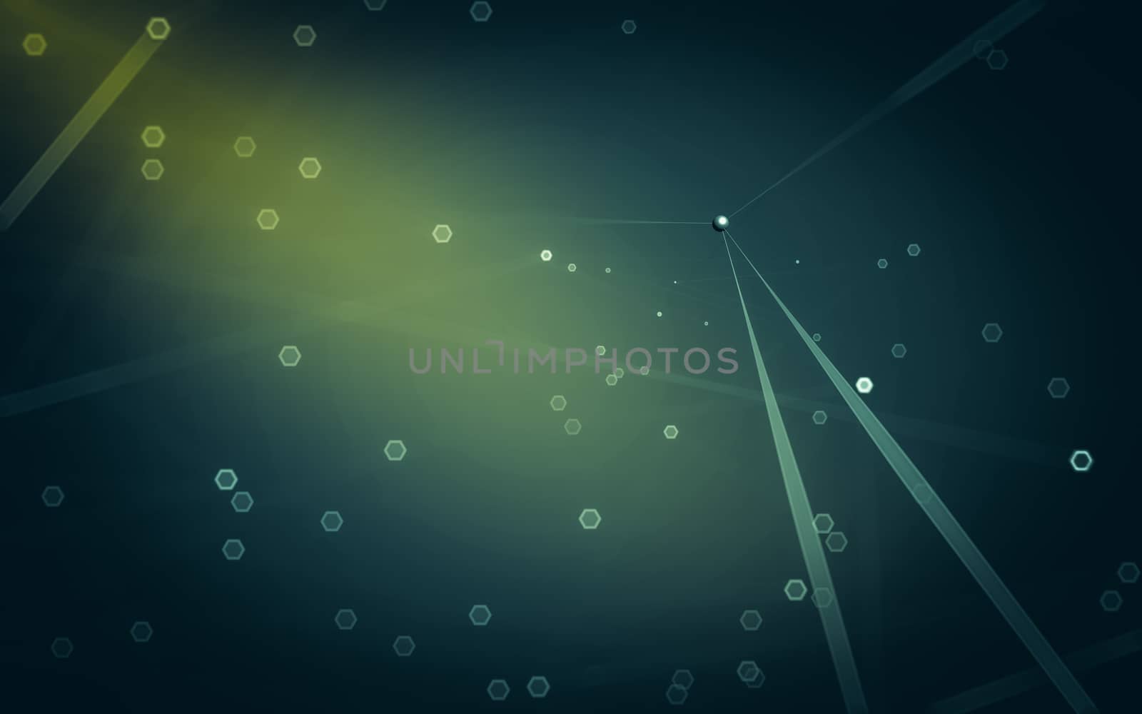 Abstract polygonal space low poly dark background, 3d rendering by teerawit