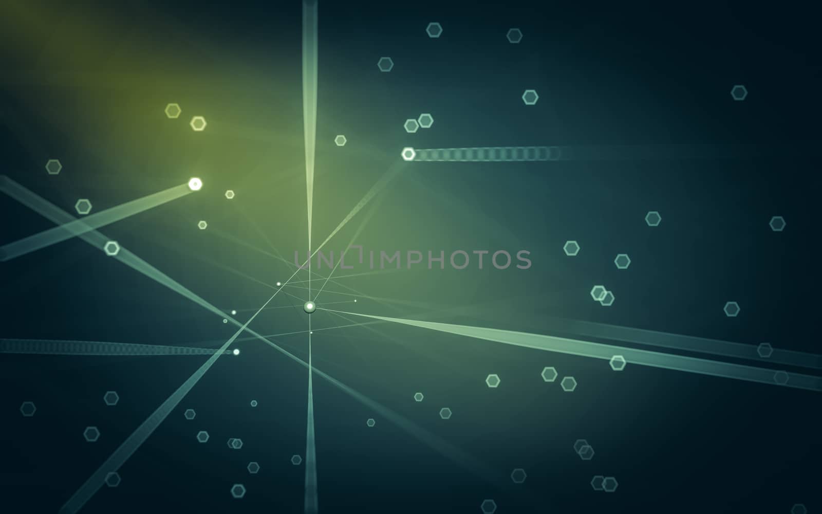 Abstract polygonal space low poly dark background with connecting dots and lines. Connection structure. 3d rendering