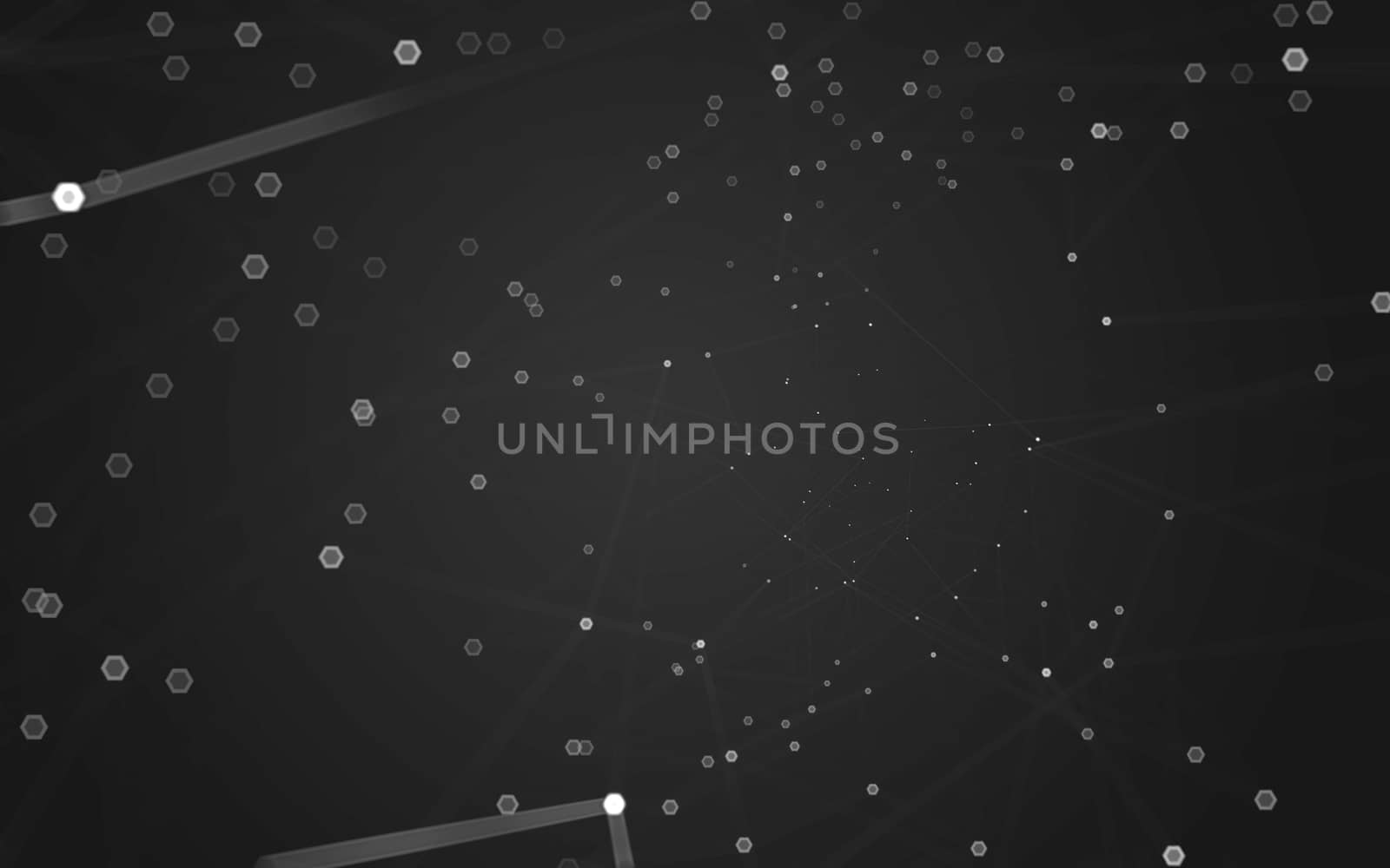 Abstract polygonal space low poly dark background, 3d rendering by teerawit