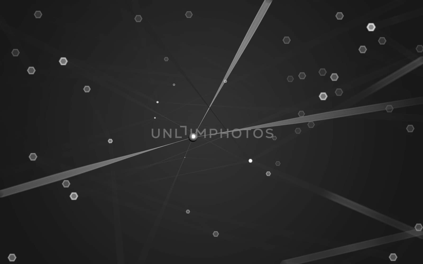 Abstract polygonal space low poly dark background with connecting dots and lines. Connection structure. 3d rendering