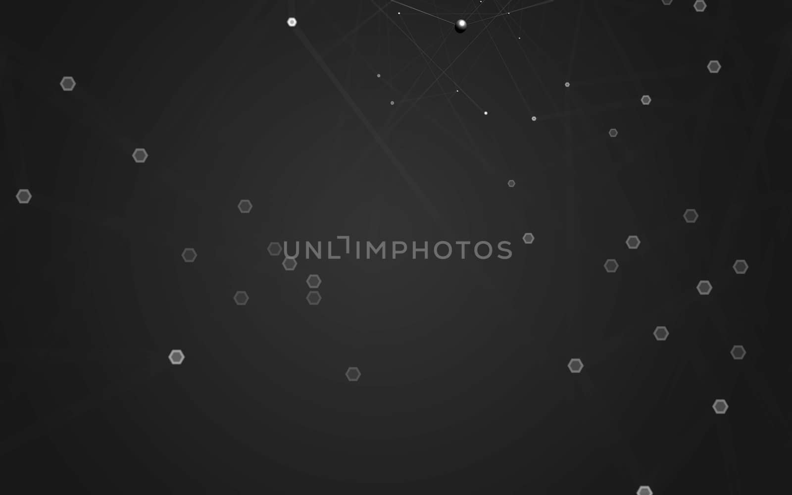 Abstract polygonal space low poly dark background, 3d rendering by teerawit