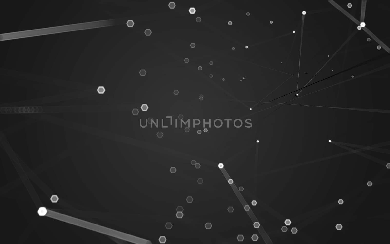 Abstract polygonal space low poly dark background, 3d rendering by teerawit